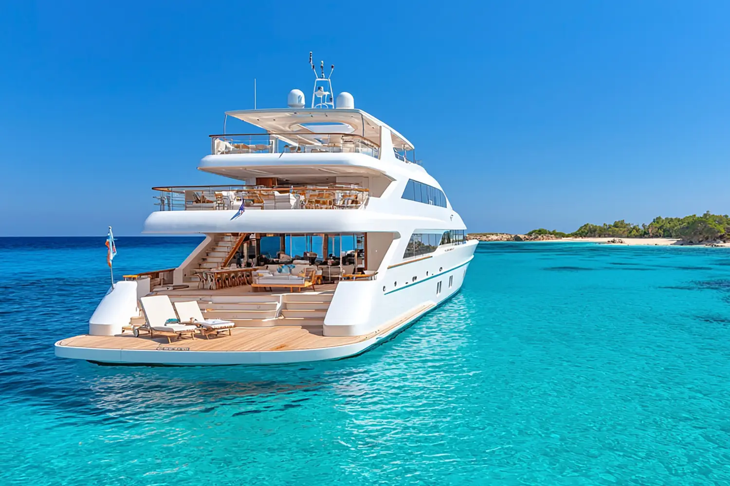 luxury motor yacht cruising past toronto waterfront
